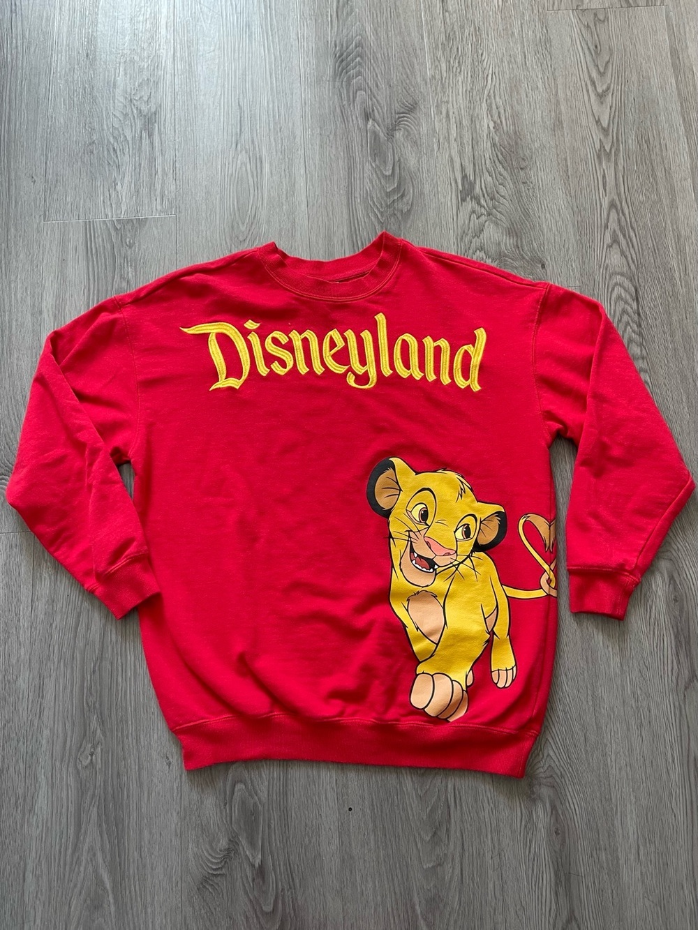 Disney Red Disneyland Sweatshirt with Simba Graphic